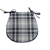 Highland Check Denim Classic D Stoelkussens| Blauw Geruite D-vormige Stoelkussens