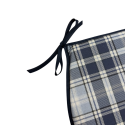 Highland Check Denim Classic D Seat Pads| Blue Check D Shaped Seat Pads