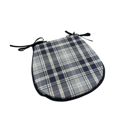 Highland Check Denim Classic D Seat Pads| Blue Check D Shaped Seat Pads