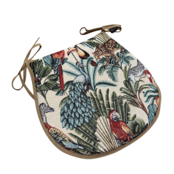 Coussins de siège en forme de D, motif tapisserie forêt tropicale naturelle | Coussins de siège classiques en forme de D