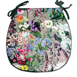 D Shaped Rhapsody Velvet Seat Pads | Classic D Floral Velvet Seat Pads