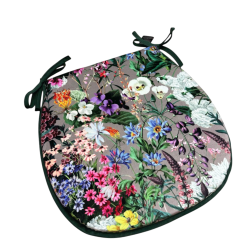 D Shaped Rhapsody Velvet Seat Pads | Classic D Floral Velvet Seat Pads