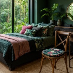 Cuscini per sedie in velluto tropicale a forma di D | Cuscini classici in velluto tropicale a forma di D