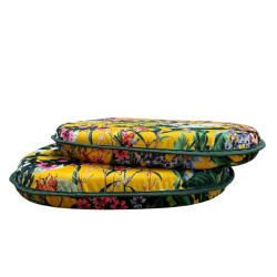 D Shaped Velvet Midsummer Seat Pads | D Shaped Floral Velvet Seat Pads