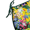Coussins d'assise en velours en forme de D pour la Saint-Jean | Coussins d'assise en velours à motifs floraux en forme de D