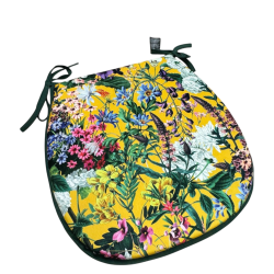 D Shaped Velvet Midsummer Seat Pads | D Shaped Floral Velvet Seat Pads