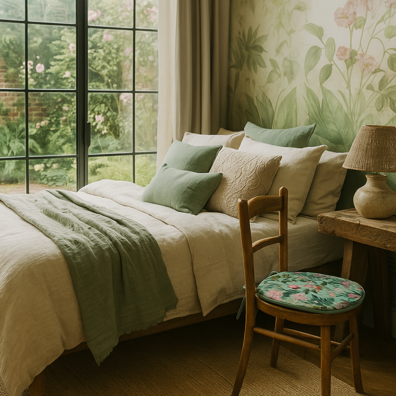 Coussins d'assise en velours en forme de D pour une tranquillité absolue | Coussins d'assise en velours à motif floral en forme 