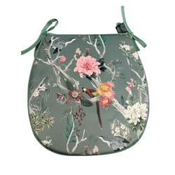 Cuscini per sedie in velluto a forma di D Chinoiserie | Cuscini per sedie in velluto di lusso a forma di D