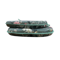 Coussins d'assise en velours de style chinoiserie en forme de D | Coussins d'assise de luxe en velours en forme de D