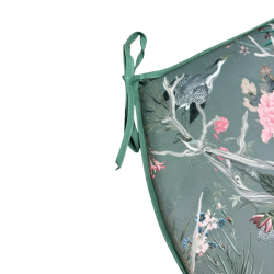 D Shaped Velvet Chinoiserie Seat Pads | D Shaped Luxury Velvet Seat Pads