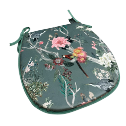 Coussins d'assise en velours de style chinoiserie en forme de D | Coussins d'assise de luxe en velours en forme de D