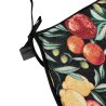 Black Fruits Tapestry D Shaped Seat Pads | Classic D Fruit Seat Pads |
