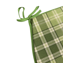 Highland Check Green D Shaped Seat Pads | Cuscini per sedie a forma di D in tartan