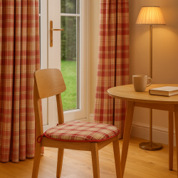 Cuscini per sedie a forma di D Highland Check Rosso| Cuscini per sedie a forma di D Tartan Rosso |