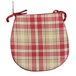 Cuscini per sedie a forma di D Highland Check Rosso| Cuscini per sedie a forma di D Tartan Rosso |