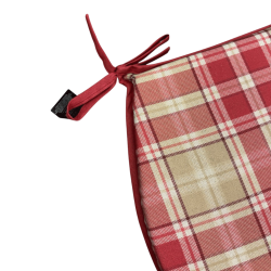 Coussins de siège rouges en forme de D à carreaux Highland | Coussins de siège rouges en forme de D à carreaux tartan |
