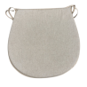 Coussins d'assise en lin uni en forme de D | Coussins d'assise classiques beige uni en forme de D