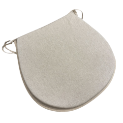 Cuscini per sedie a forma di D in lino semplice | Cuscini per sedie a forma di D classici in beige semplice