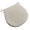 Coussins d'assise en lin uni en forme de D | Coussins d'assise classiques beige uni en forme de D