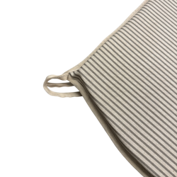 Cuscini per sedie a forma di D a righe grigie | Cuscino per sedie a forma di D extra spesso a righe