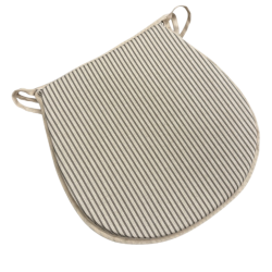 Coussins de siège en forme de D à rayures grises | Coussin de siège en forme de D à rayures extra épaisses