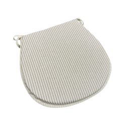 Cuscini per sedie a forma di D a righe bianche | Cuscino per sedie a forma di D a righe extra spesso