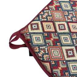 Coussins de siège en forme de D à motif aztèque | Coussins de siège géométriques en forme de D |
