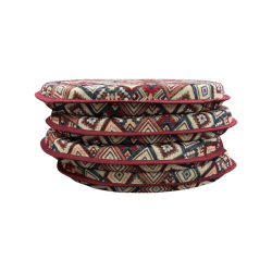 Coussins de siège en forme de D à motif aztèque | Coussins de siège géométriques en forme de D |