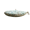 Coussin d'assise en forme de D, motif branches de saule et embruns | Coussin d'assise bleu-vert en forme de D