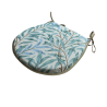 Coussin d'assise en forme de D, motif branches de saule et embruns | Coussin d'assise bleu-vert en forme de D