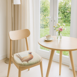 Pheasant Reversible 'D' Shape Seat Pads | Set of 2,4 6 or 8 Chair Pads