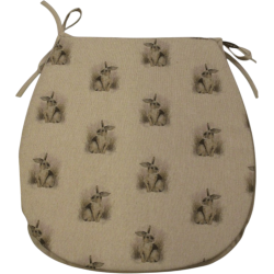 Bunny Rabbit Wende-Sitzkissen in 'D'-Form | Set mit 2, 4, 6, 8 Stuhlkissen