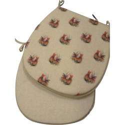 Rooster Reversible 'D' Shape Seat Pad | Set of double sided Chair Pads