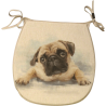 Große Pug Wende-Sitzkissen in 'D'-Form | Set mit 2, 4, 6, 8 Stuhlkissen