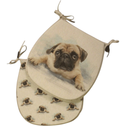 Grote Pug Omkeerbare 'D' Vorm Stoelkussens | Set van 2,4,6,8 Stoelkussens