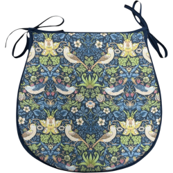 Cuscino a Forma di D Strawberry Thief Navy | Cuscino a Forma di D Floreale Blu