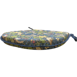 Cuscino a Forma di D Strawberry Thief Navy | Cuscino a Forma di D Floreale Blu