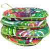 Coussin d'assise en forme de D à motif de feuilles tropicales | Coussins d'assise multicolores modernes |