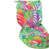 Coussin d'assise en forme de D à motif de feuilles tropicales | Coussins d'assise multicolores modernes |