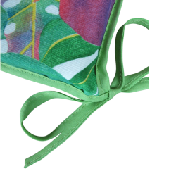 Coussin d'assise en forme de D à motif de feuilles tropicales | Coussins d'assise multicolores modernes |