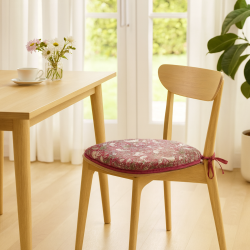 D Shaped Seat Pad Strawberry Thief Crimson | Red Floral D Shape Seat Pad