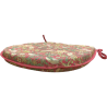 D-förmiges Sitzkissen Strawberry Thief Crimson | Rotes florales D-förmiges Sitzkissen