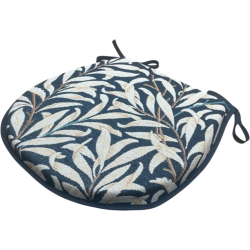 Coussin d'assise en forme de D, motif branches de saule et ébène | Coussins d'assise à motifs en forme de D |