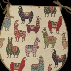 Tapisserie Lama D-förmige Sitzpolster | D-förmige Tier-Tapisserie-Sitzpolster