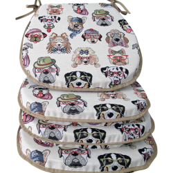 Coussins de siège en tapisserie pour chien en forme de D | Coussins de siège en tapisserie pour animaux en forme de D