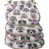 Cuscini per sedie a forma di D con motivo arazzo di cani | Cuscini per sedie a forma di D con motivo arazzo di animali