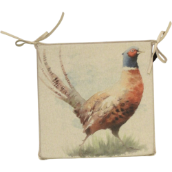 Coussins de chaise carrés réversibles motif faisan | Lot de 2, 4, 6 ou 8 coussins