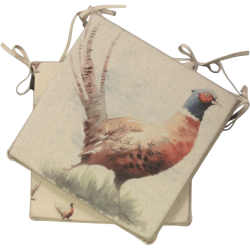 Pheasant Omkeerbare Vierkante Stoelkussens | Set van 2, 4, 6 of 8 Stoelkussens