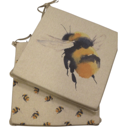 Queen Bee Reversible Square Seat Pads | Set of 2,4,6 or 8 Chair Pads