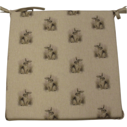 Small Rabbit Reversible Square Seat Pads | Set of 2,4,6 or 8 Chair Pads